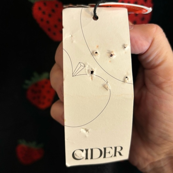 CIDER Sz 0XL Dress Polo Style Collar Strawberry Pattern Knit Short Sleeve NEW - Picture 7 of 10